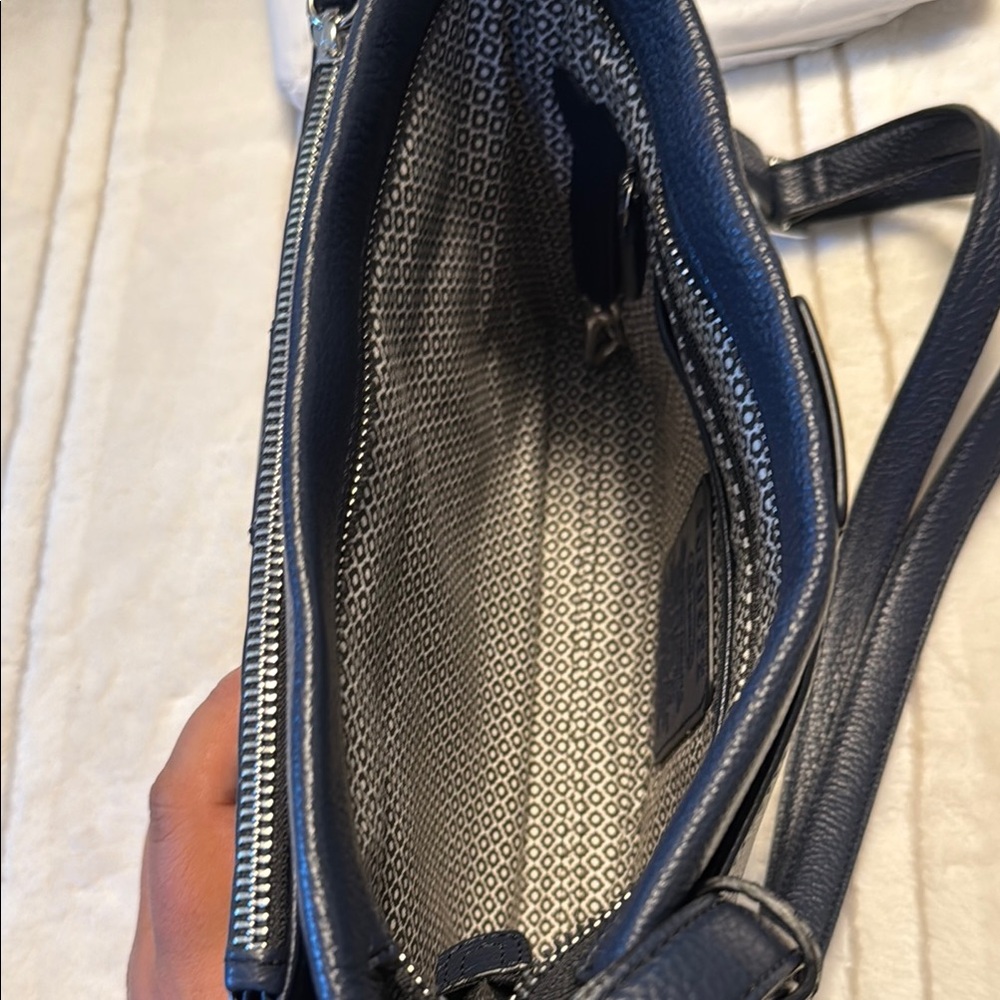 Brighton Black Crossbody Bag with Croc-Embossed Texture - Picture 7 of 13